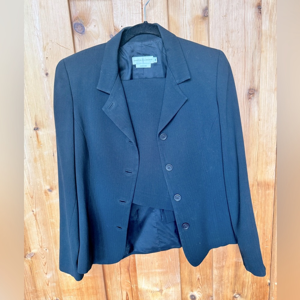 Vintage 1990’s Garfield & Marks classic black skirt suit